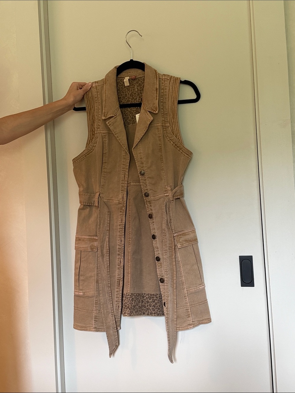 Pilcro Sleeveless Utility Vest - Tan